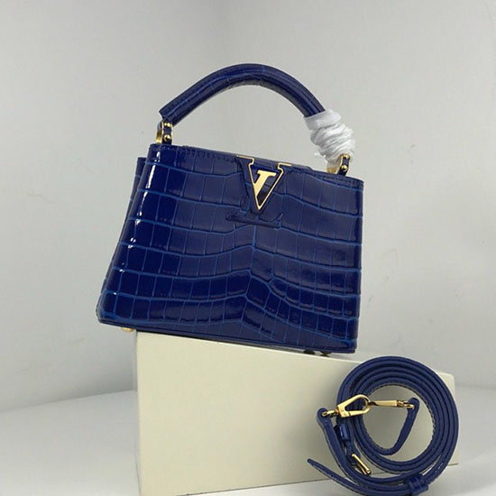 Louis Vuitton Capucines In Pelle Di Vitello Mini Blu N94227