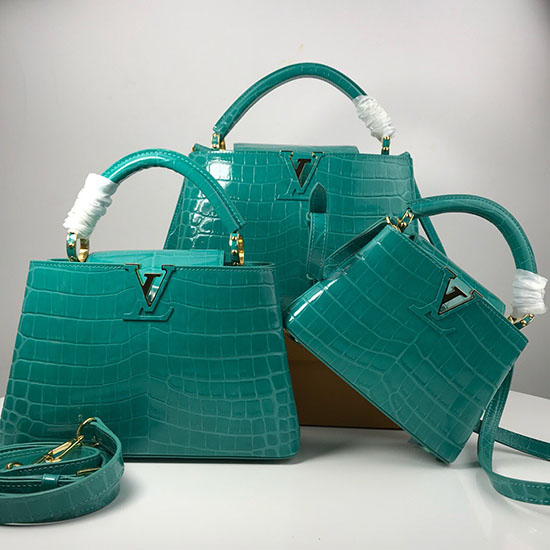 Louis Vuitton Capucines In Pelle Di Vitello Verde Chiaro N93419