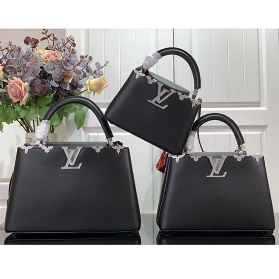 Louis Vuitton Capucines In Pelle Liscia Bb Nere M48865