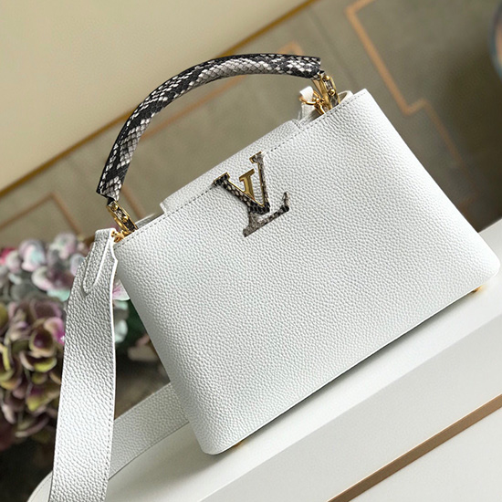 Louis Vuitton Capucines In Pelle Taurillon Bb Bianco M97980