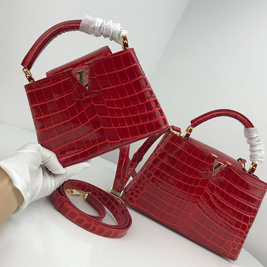 Louis Vuitton Capucines Mini In Pelle Di Vitello Rosso N94227