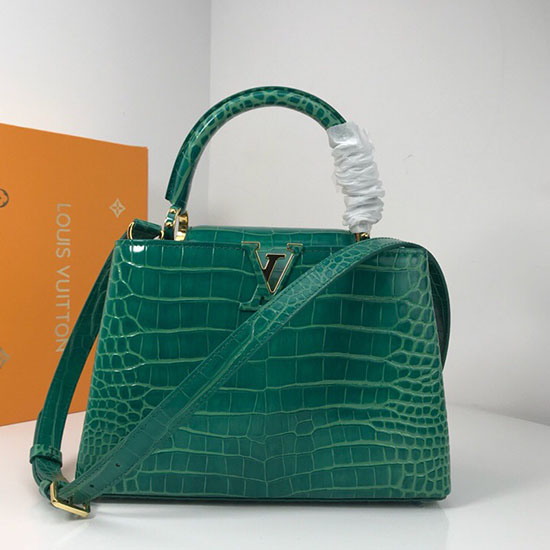 Louis Vuitton Capucines Mini In Pelle Di Vitello Verde N94227