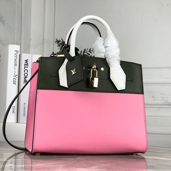 Louis Vuitton City Steamer In Pelle Liscia Mm Rosa M55062