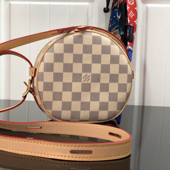 Louis Vuitton Damier Azur Tela Boite Chapeau Souple Pm N40333