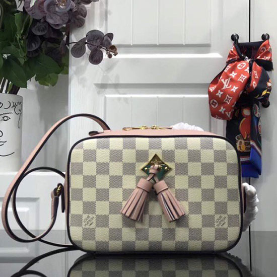 Louis Vuitton Damier Azur Tela Saintonge Rosa N40154