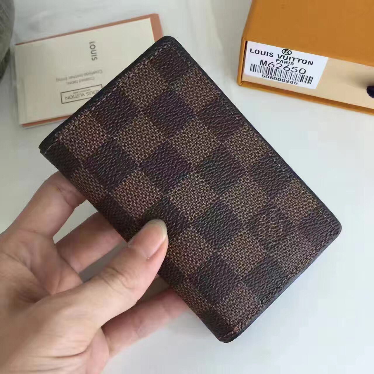 Louis Vuitton Damier Ebene Organizer Tascabile In Tela N63166