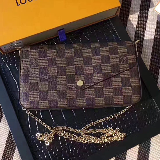 Louis Vuitton Damier Ebene Pochette In Tela Felicie N63032