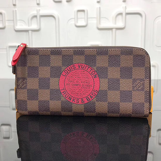 Louis Vuitton Damier Ebene Portafoglio Complice In Tela Rosso N61740