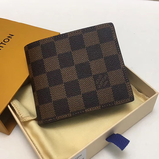 Louis Vuitton Damier Ebene Portafoglio Passaporto In Tela N61720