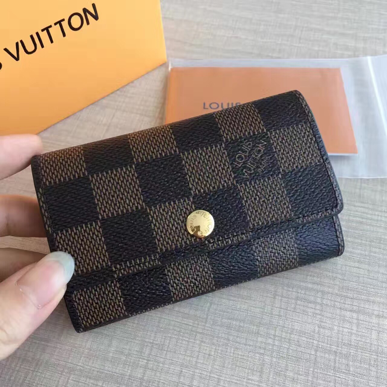 Louis Vuitton Damier Ebene Tela 6 Portachiavi N60701