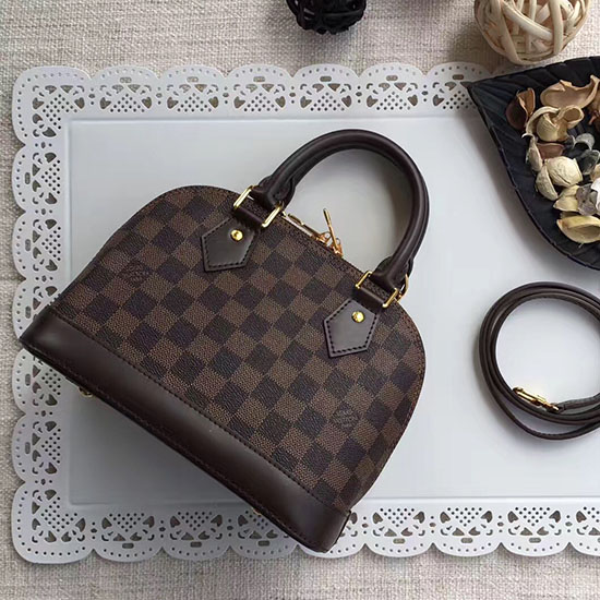 Louis Vuitton Damier Ebene Tela Alma Borsa Bb N41221