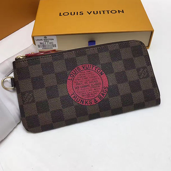 Louis Vuitton Damier Ebene Tela Complice Tronchi Portafogli N61740