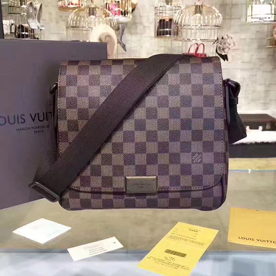 Louis Vuitton Damier Ebene Tela Distretto Pm Borsa A Tracolla N41213