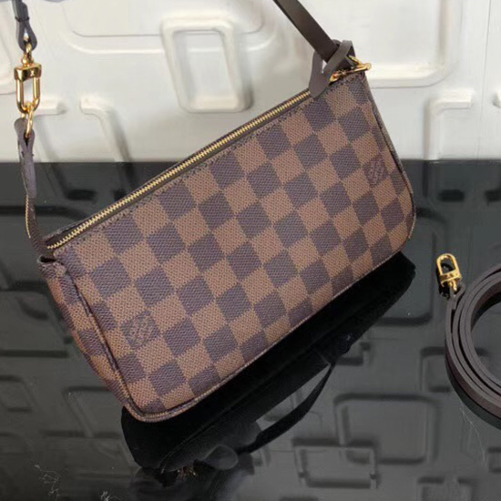 Louis Vuitton Damier Ebene Tela Pochette Accessori Pochette N51985