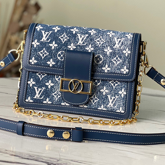 Louis Vuitton Denim Dauphine Mm Blu M59631