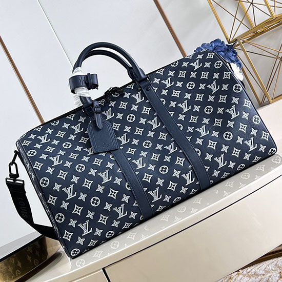 Louis Vuitton Keepall Bandouliere 50 Blu M24953