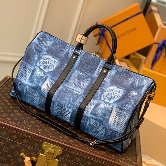 Louis Vuitton Keepall Bandouliere 50 Blu N50059