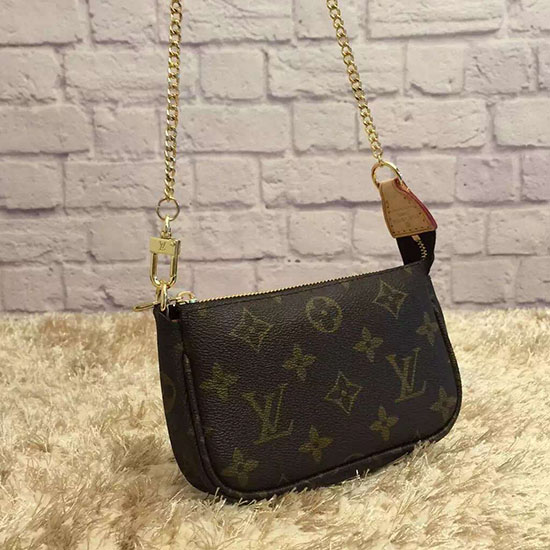 Louis Vuitton Mini Pochette In Tela Monogram Accessori M58009