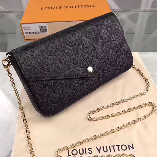 Louis Vuitton Monogram Impreinte Pochette Felicie Noir M64065