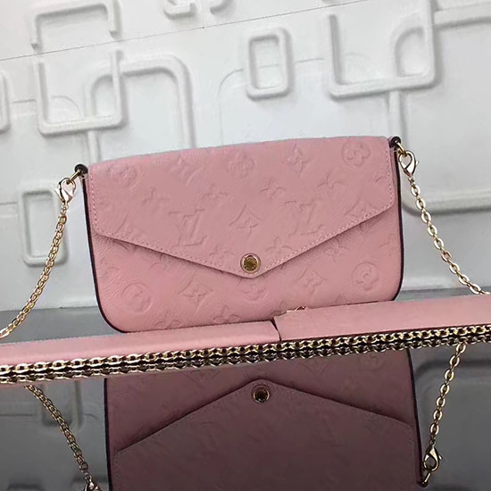 Louis Vuitton Monogram Impreinte Pochette Felicie Rosa M64065