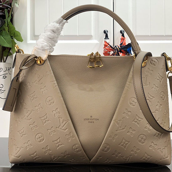 Louis Vuitton Monogram Impreinte V Tote Mm Tourterelle Grigio M44397