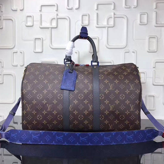 Louis Vuitton Monogram Tela Keepall Bandouliere 45 Marrone M43858