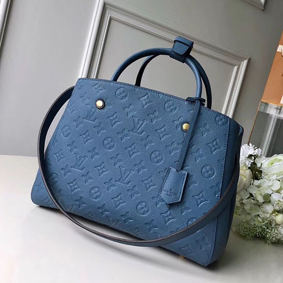 Louis Vuitton Monogramma Empreinte Montaigne Mm Blu M41048