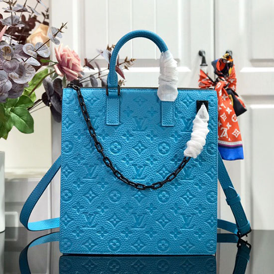 Louis Vuitton Monogramma Empreinte Sac Plat Blu M44476