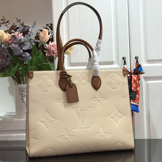 Louis Vuitton Monogramma Impresso Onthego Crema M44925