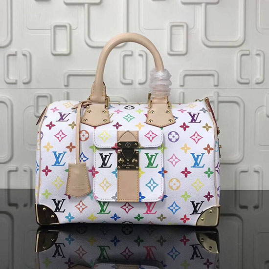 Louis Vuitton Monogramma Multicolore Speedy 30 M92643 Bianco