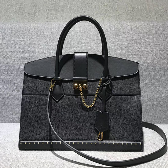 Louis Vuitton Pelle Di Vitello Cour Marly Mm Nero M51651