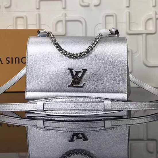 Louis Vuitton Pelle Di Vitello Lockme Ii Bb Argento M51200