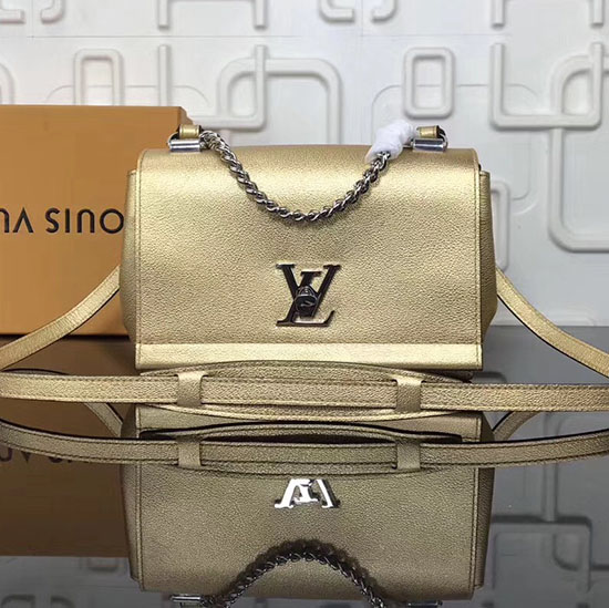 Louis Vuitton Pelle Di Vitello Lockme Ii Bb Oro M51200