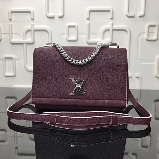 Louis Vuitton Pelle Di Vitello Lockme Ii Bb Prugna Rosa Poudre M51200