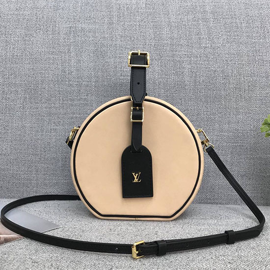 Louis Vuitton Petite Boite Chapeau In Pelle Di Vitello Beige E Nero M43514