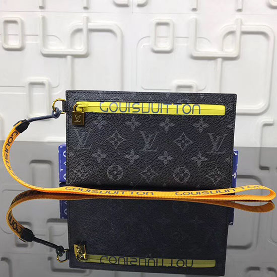 Louis Vuitton Pochette Con Nastro In Tela Monogram Nera Pm M68003