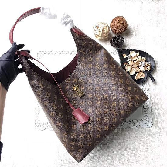 Louis Vuitton Tela Monogram Fiore Hobo Bordeaux M43546