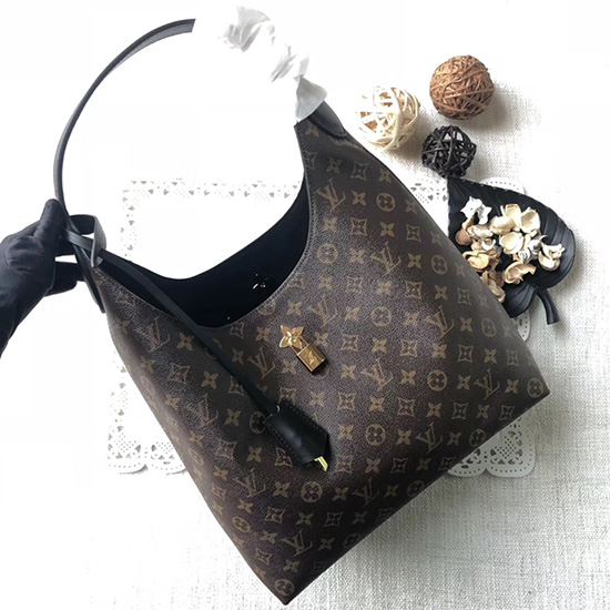 Louis Vuitton Tela Monogram Fiore Hobo Noir M43546