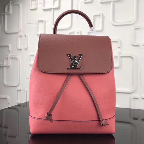 Louis Vuitton Zaino Lockme In Morbida Pelle Di Vitello Vieux Rose M41817