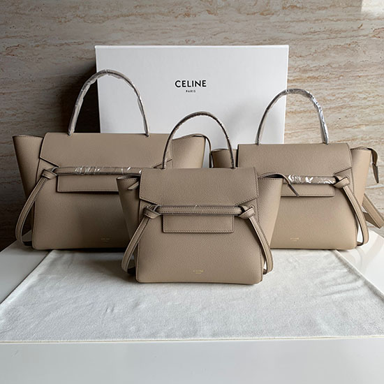 Marsupio Celine In Pelle Di Vitello Granulata Grigio Cb202428