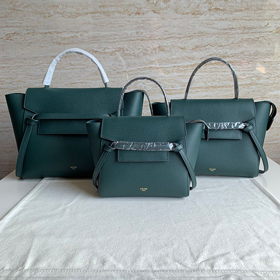 Marsupio Celine In Pelle Di Vitello Martellata Verde Scuro Cb202428