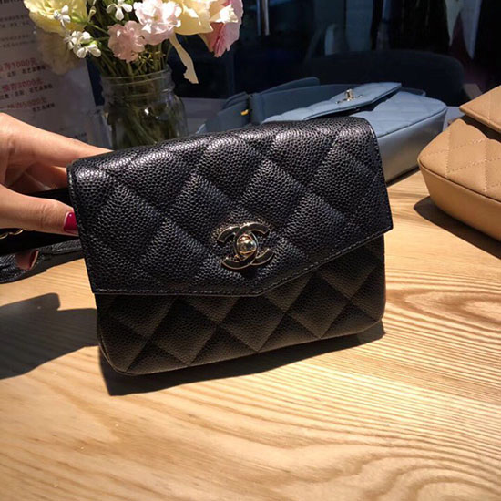 Marsupio Chanel In Pelle Caviar Nero A14031