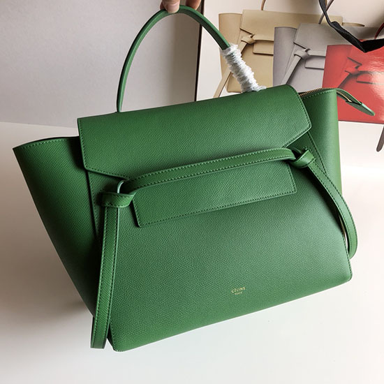 Mini Marsupio Celine In Pelle Di Vitello Granulata Verde Cb28