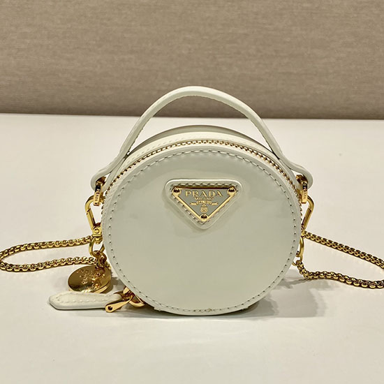 Mini Pochette Prada In Vernice Bianca 1nr023