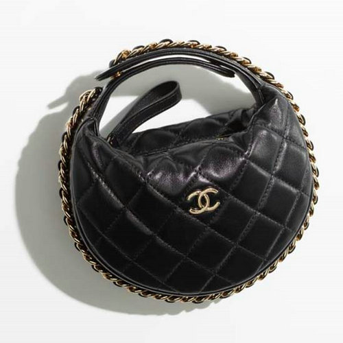 Pochette Chanel In Pelle Di Agnello Nera Ap3095