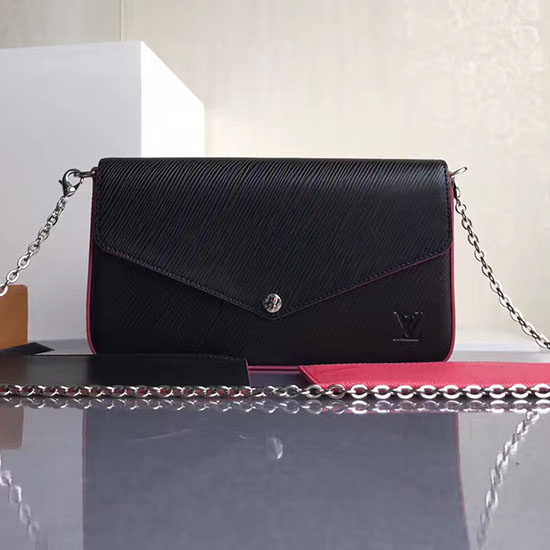 Pochette In Pelle Epi Louis Vuitton Felicie Noir M62467