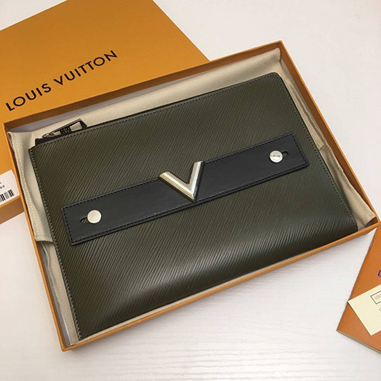 Pochette Louis Vuitton In Pelle Epi Essenziale V Verde M62092