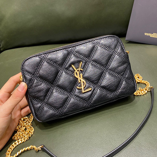 Pochette Saint Laurent Becky Con Doppia Zip Nera 608941