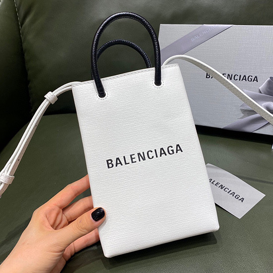 Porta Cellulare Shopping Balenciaga Bianco 593826