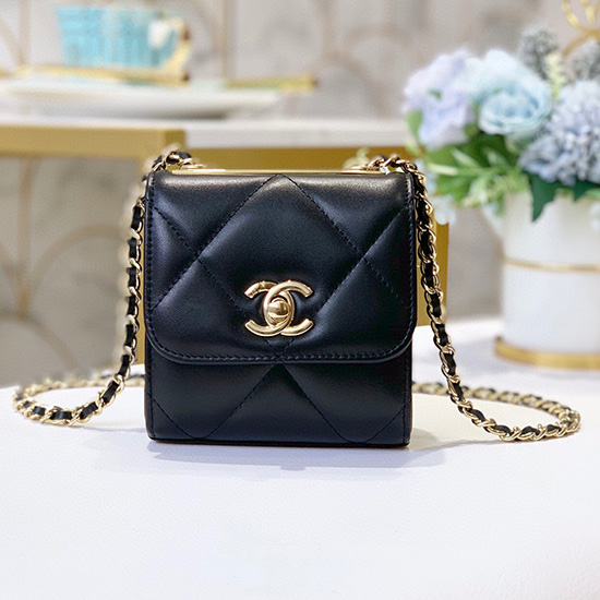 Portafoglio Chanel Mini Chanel In Pelle Di Agnello Nero Ap80983